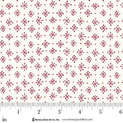 Cream/Red Mini Snowflakes - Scandinavian