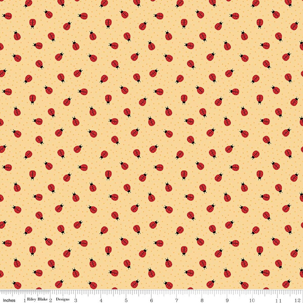 LadyBugs Yellow - Little Lady Bugs Fabric
