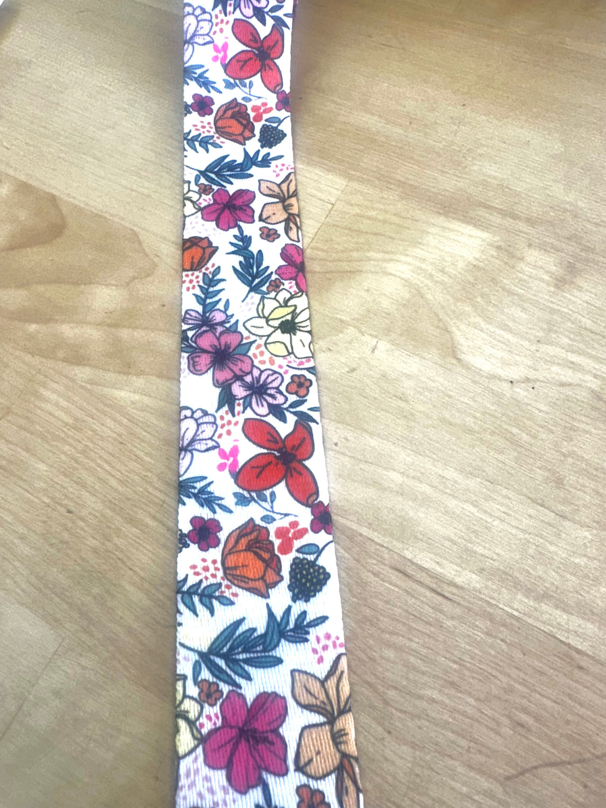 Pink Floral 1.5" Poly Webbing Strap