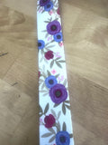 3 yd Purple Floral 1.5 inch Polyester Webbing