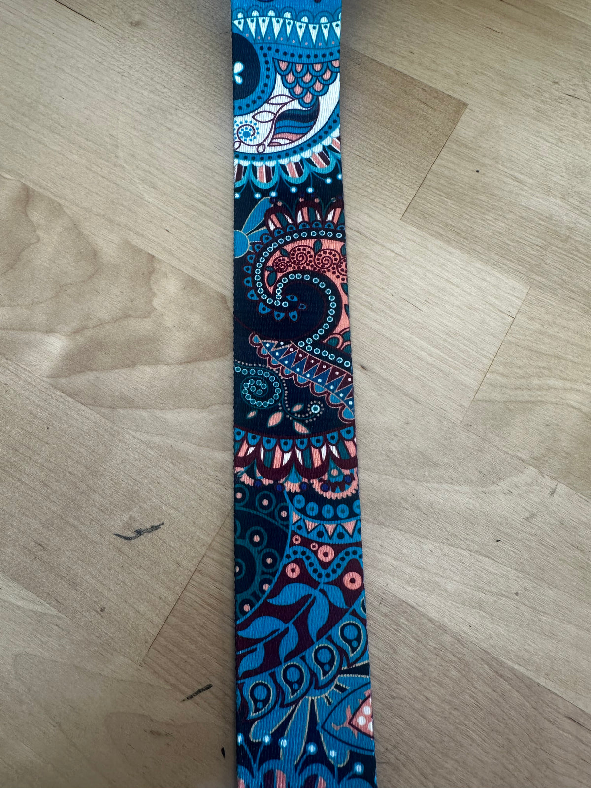 3 yd Blue Paisley 1.5" Webbing Poly