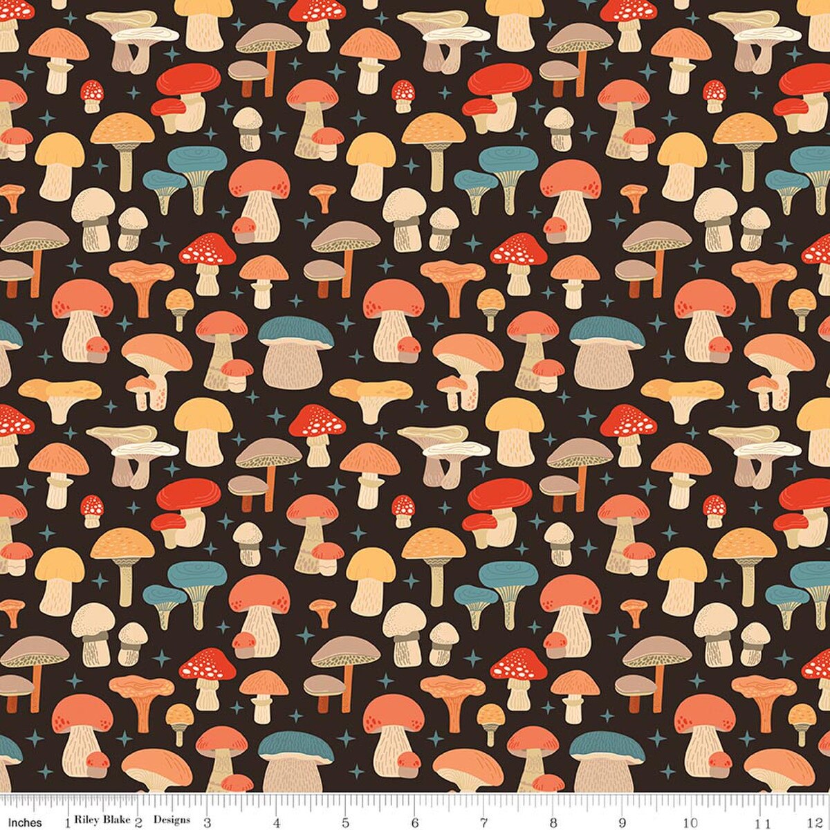 Black Mushroom Black fabric