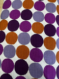 Purple Circles Cotton Shantung