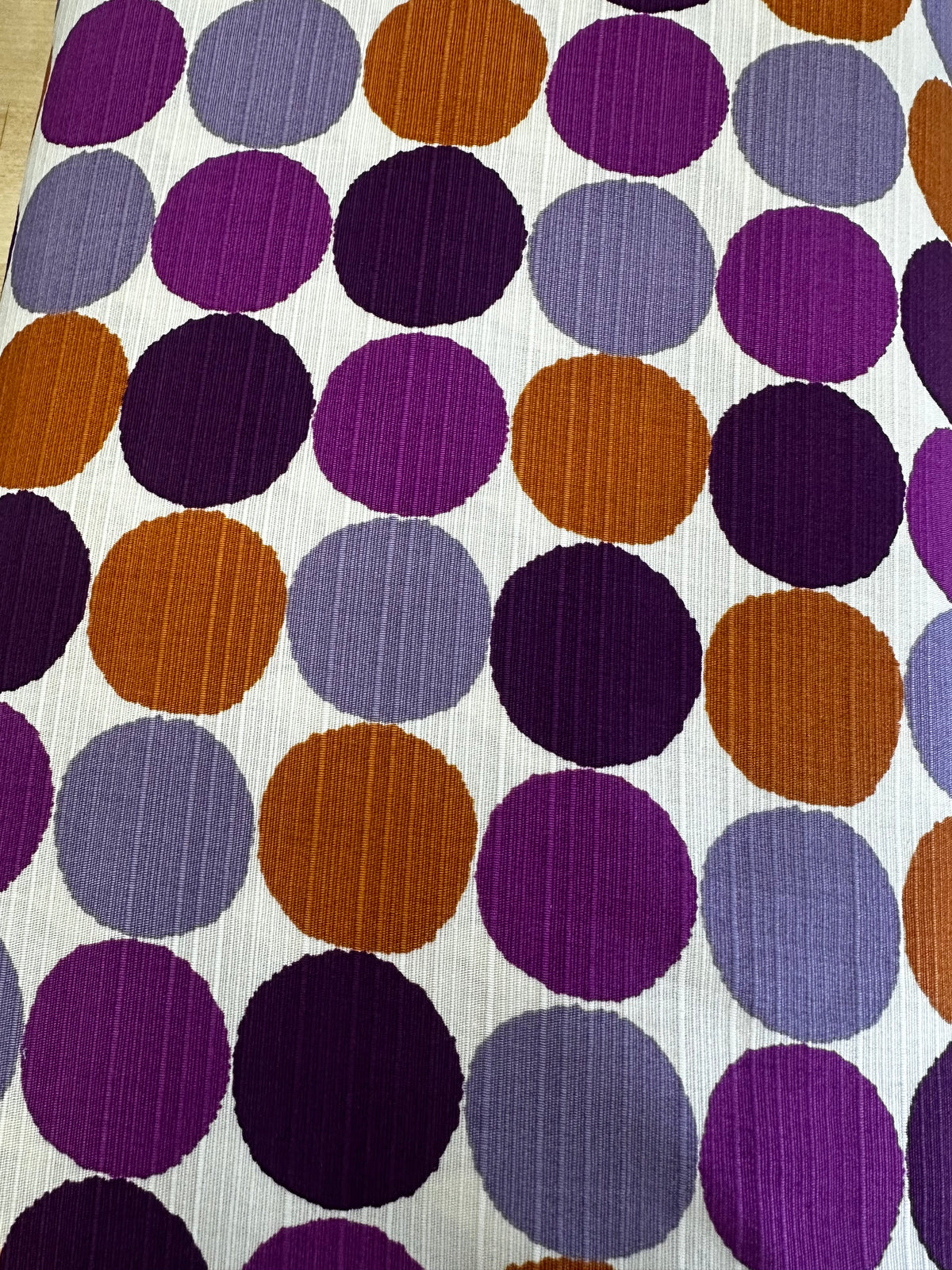 Purple Circles Cotton Shantung