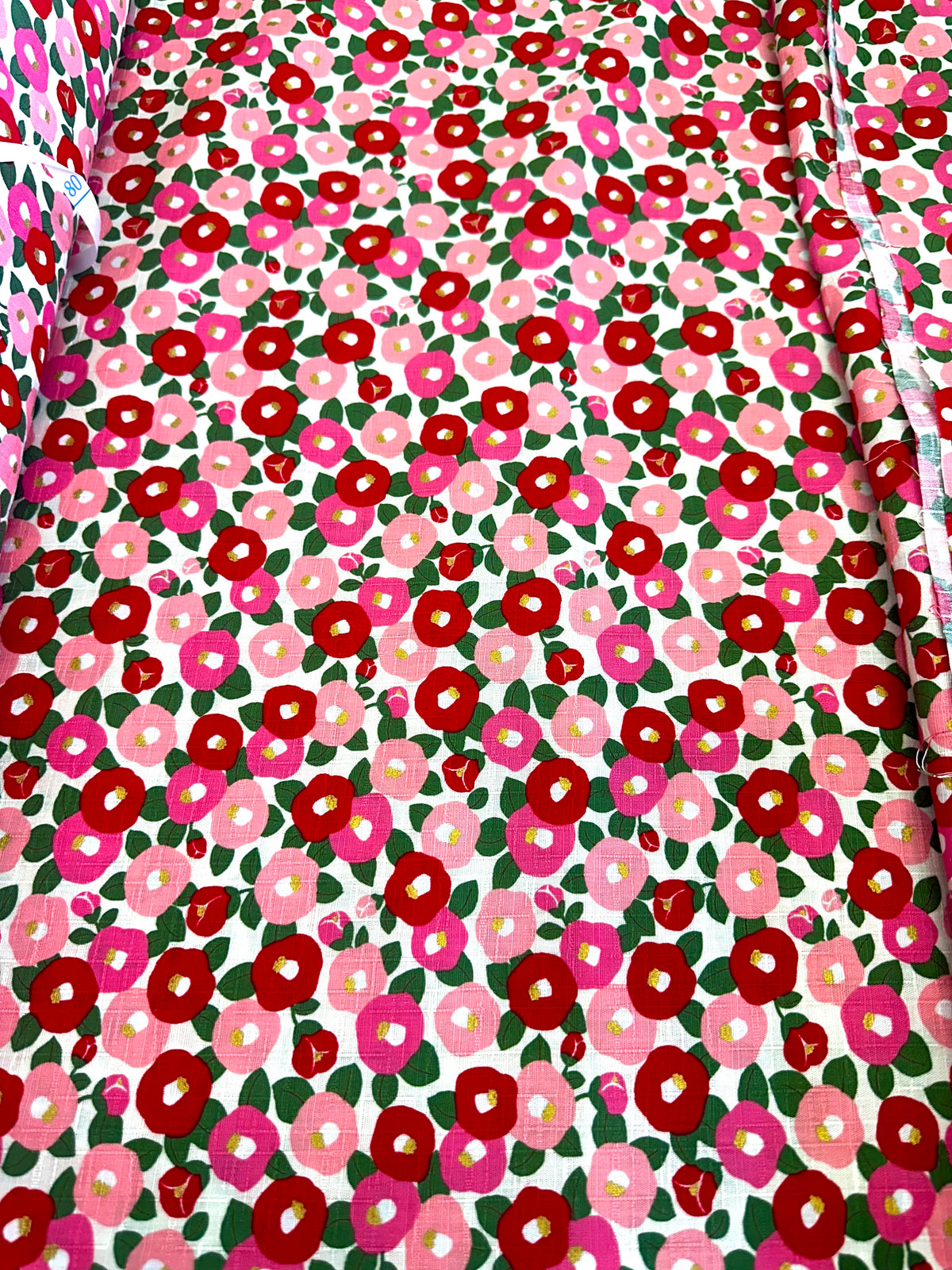 Camellia Floral Dobby White Background