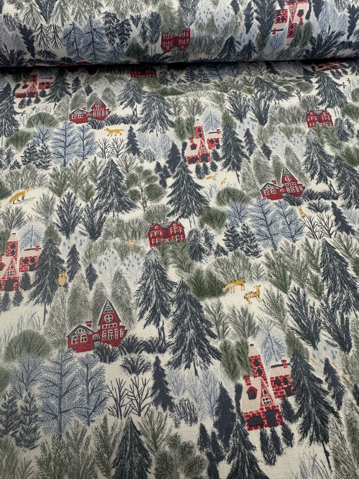 Winter Cabin Cotton Twill