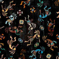 Black Kokopelli Fabric