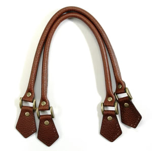 Embossed 100% Genuine Leather Brown Purse Handles/Tote Bag Handles