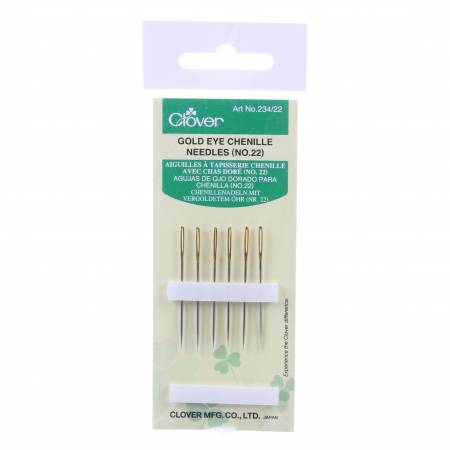Clover Gold Eye Chenille Needles Size 22 6ct
