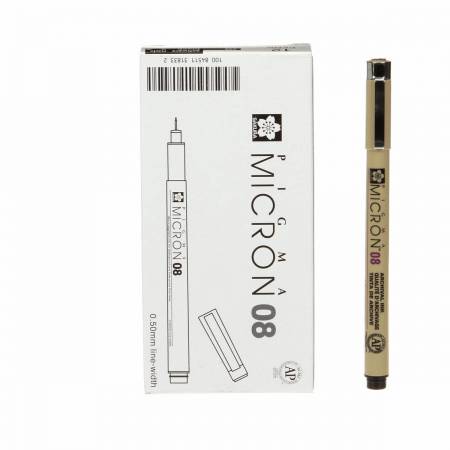 Pigma Micron Pen Black .50mm Size 08
