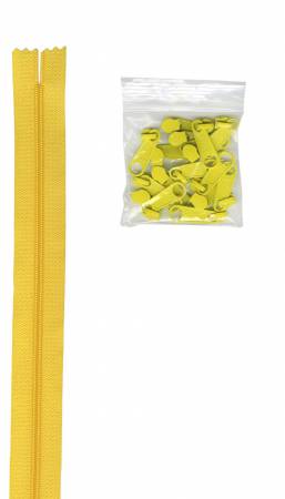 4 yards of 16mm #4.5 zipper chain and 16 Extra-Large Coordinated Pulls Dandelion-1