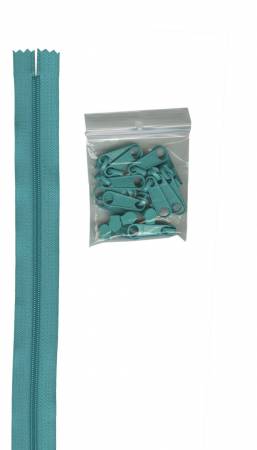 4 yards of 16mm #4.5 zipper chain and 16 Extra-Large Coordinated Pulls tangerine