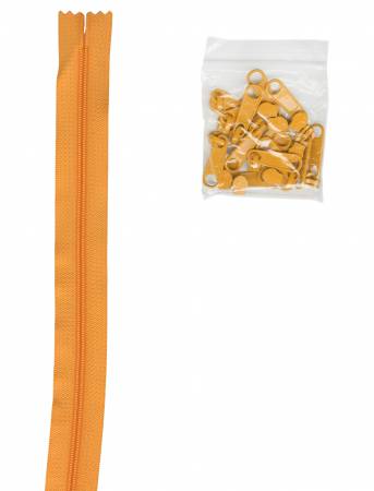 4 yards of 16mm #4.5 Zipper Chain and 16 Ex-Large Papaya-1